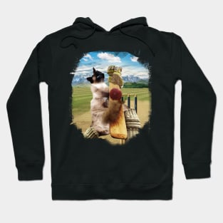 Siamese Cat Playing Cricket Hoodie